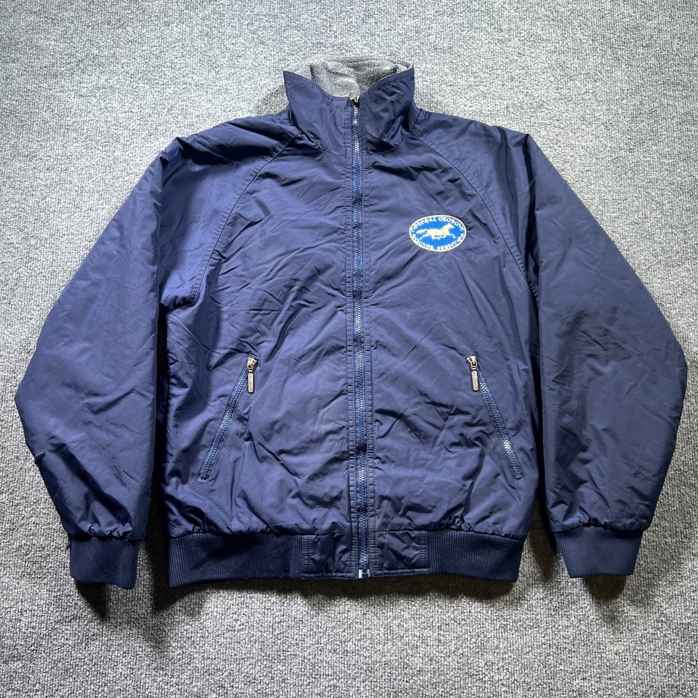 WearGuard Vintage Bomber Jacket Mens Small Navy Blue Fleece Lined Workwear 401